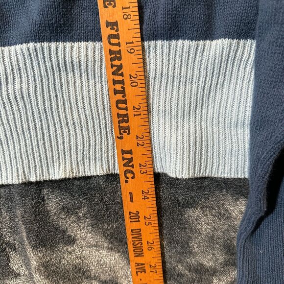 Lucky Brand Sweater Womens Large Striped Minimalist Mom Pullover Knit Cardigan - Picture 6 of 9